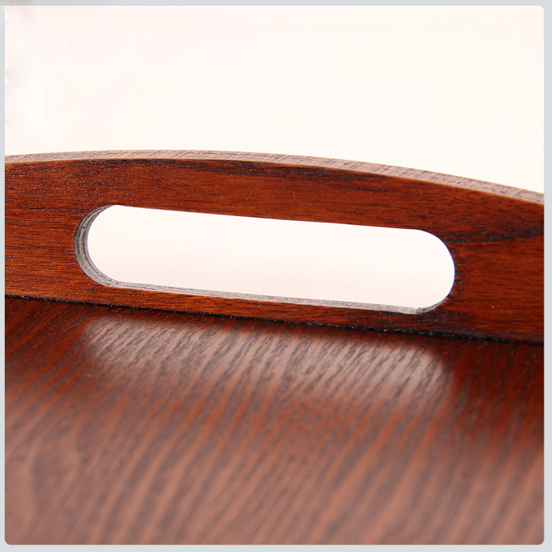 Custom Logo Rectangular Hotel Bamboo Service Tray Solid Wood Cup Tea Tray