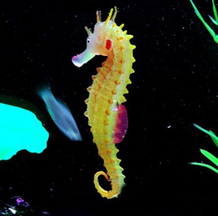 新硅胶人造鱼缸水族馆装饰水装饰发光海马海马鱼缸装饰