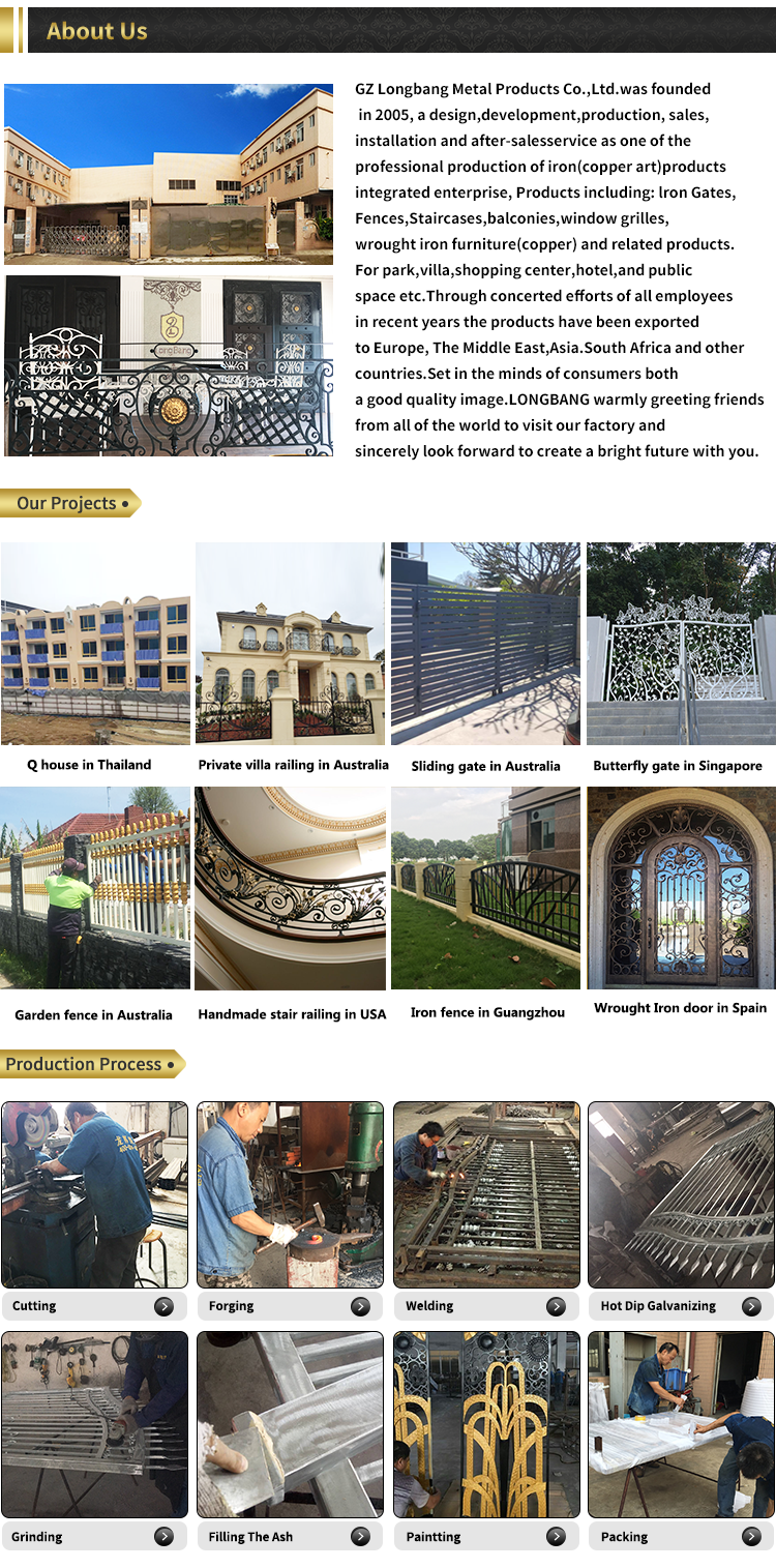 Top-selling modern automatic driveway cast iron gate