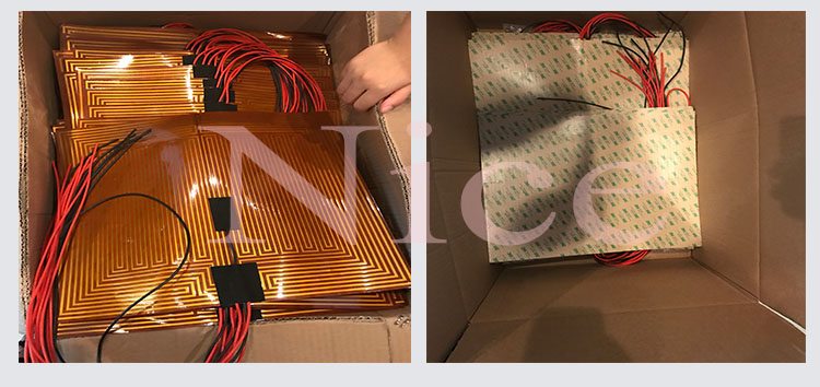 柔性加热床 200 x 200毫米 12 v 3d 打印机聚酰亚胺薄膜加热器