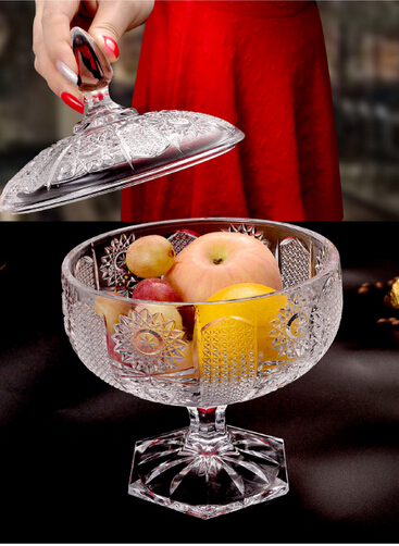 storage candy jar with lid clear Embossed pattern glass candy jar for food fruit