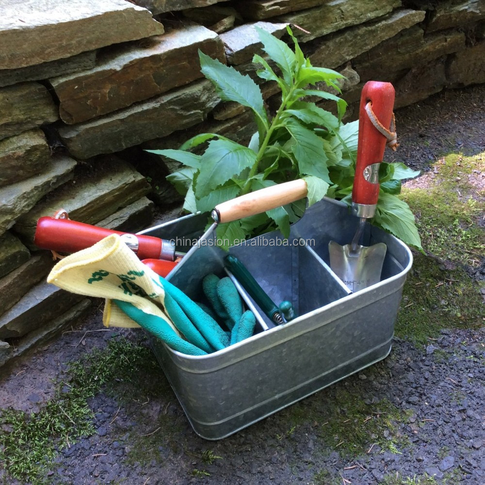 Galvanized steel Tidy organiser compartment Carry-all Tote Tray Tool Storage Beer Caddy