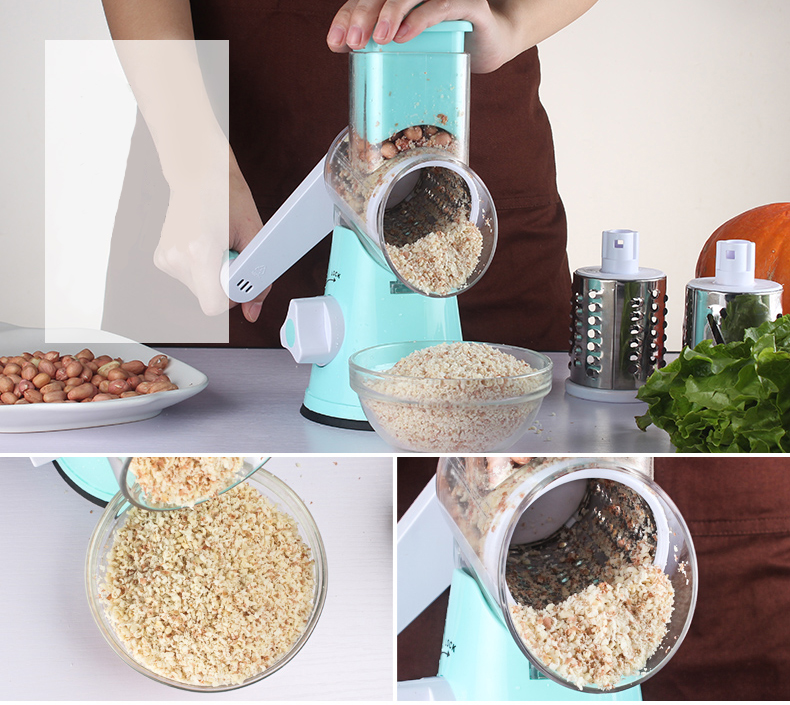 Hot sale on Amazon new design kitchen plastic rotary drum slicer machine