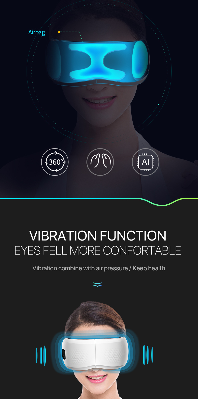 Jare 268-7 Wholesale Price Electric Electronic Mini Vibration Blue tooth For Anti Wrinkle Ion Heated Ball Eye Massager