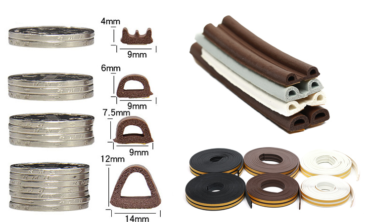 oem soundproof vibration damping u cup rubber seal strip use for glass french door