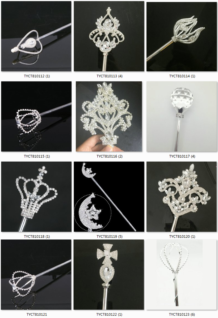 Royal Crown Style Sceptre Wand Rhinestone Beauty Pageant Wedding Bridal  Magic Fairy Queen Double Side Queen Scepter Forl Sale, image size:750x1097