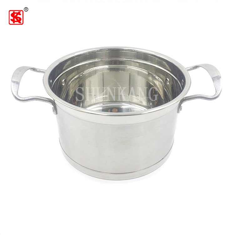 2019 Hot selling Korean 6pcs Stainless Steel Cookware Set Straight body Cooking Pot Set