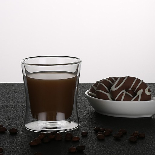Glass Coffee Cup Heat Resistant Double Wall Glass Cappuccino Latte Cup Mug Handmade Double Wall
