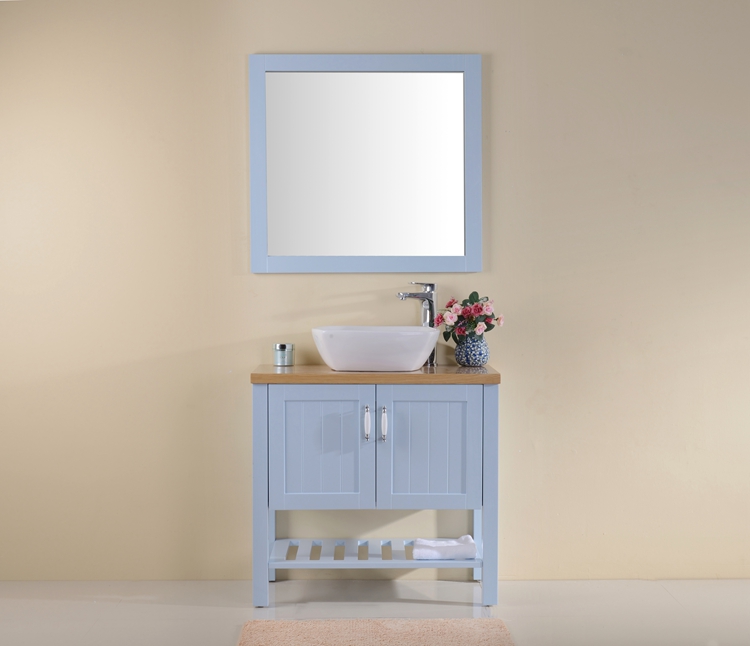 Europe style wash basin Floor Mounted bathroom cabinet with mirror bathroom cabinet