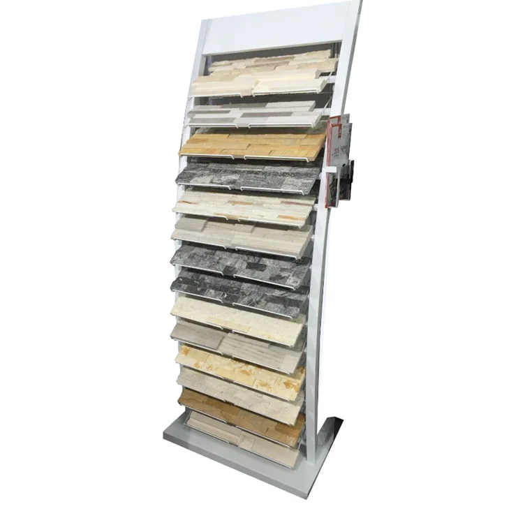 SR601 Merchandising Heavy Duty Free Stand 2-Row Ceramic Tile Stone Slab Lays Flooring Display Rack