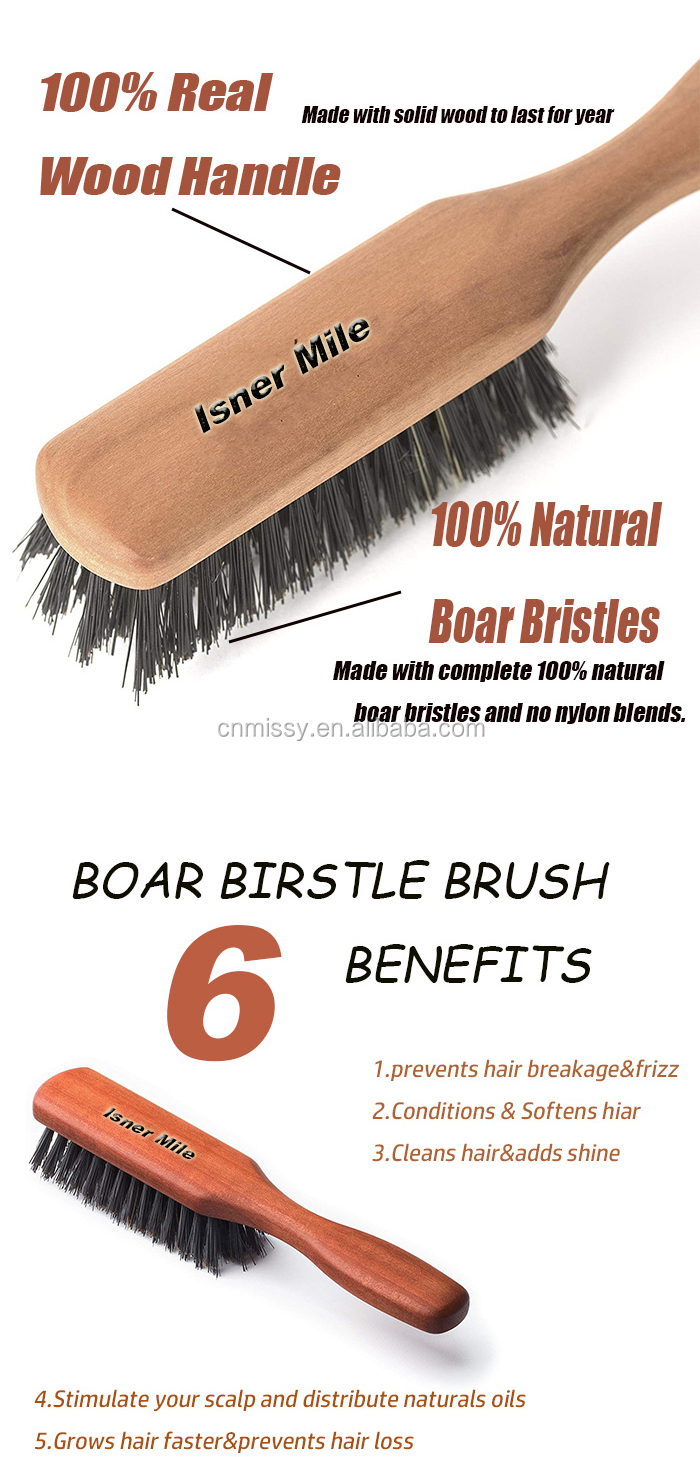 Best Beard Brush 100% Boar Bristle Beard Care OEM ODM Private Label Medium Firmness Great for Beards & Hair OEM Waterproof