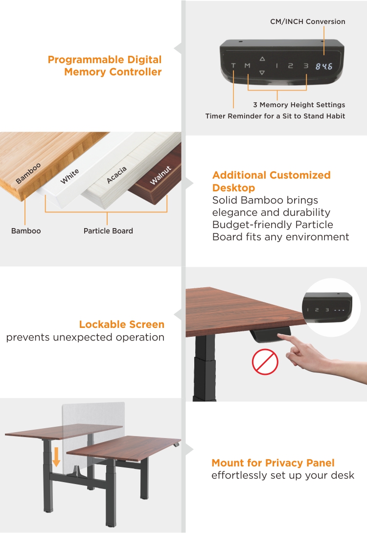 Ba động cơ điện có thể điều chỉnh độ cao Ghế đứng Bàn đứng có động cơ