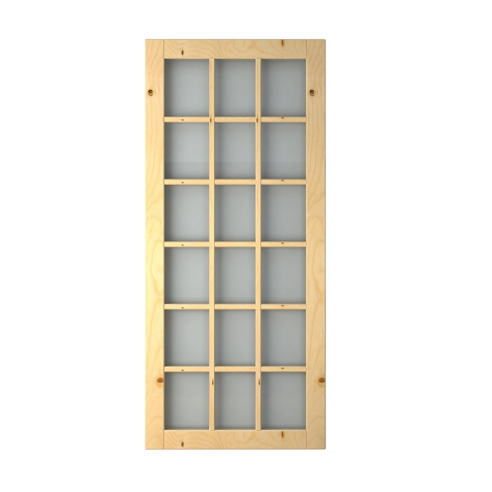 Glass insert solid wood door Sliding wood barn door for patio