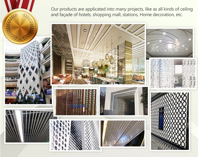 Indoor ceiling decoration modern decorative material suspended grilles ceiling aluminium grille ceiling
