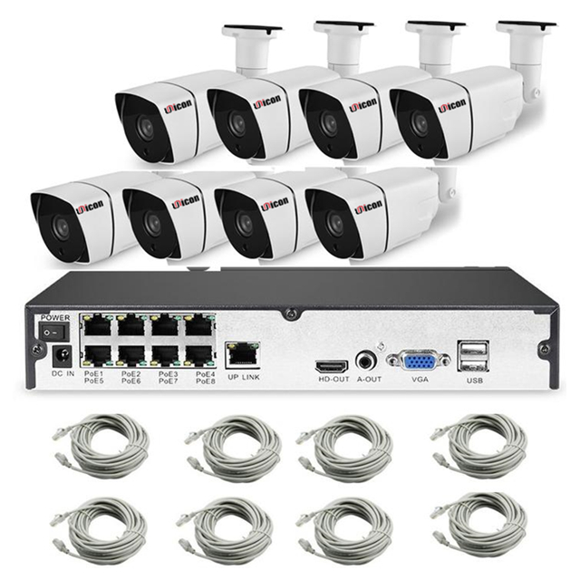 H.265 POE CCTV Security System 8CH 1080P NVR Audio Record 2MP Outdoor PoE IP Camera IR Night P2P Video Surveillance Kit 2TB HDD