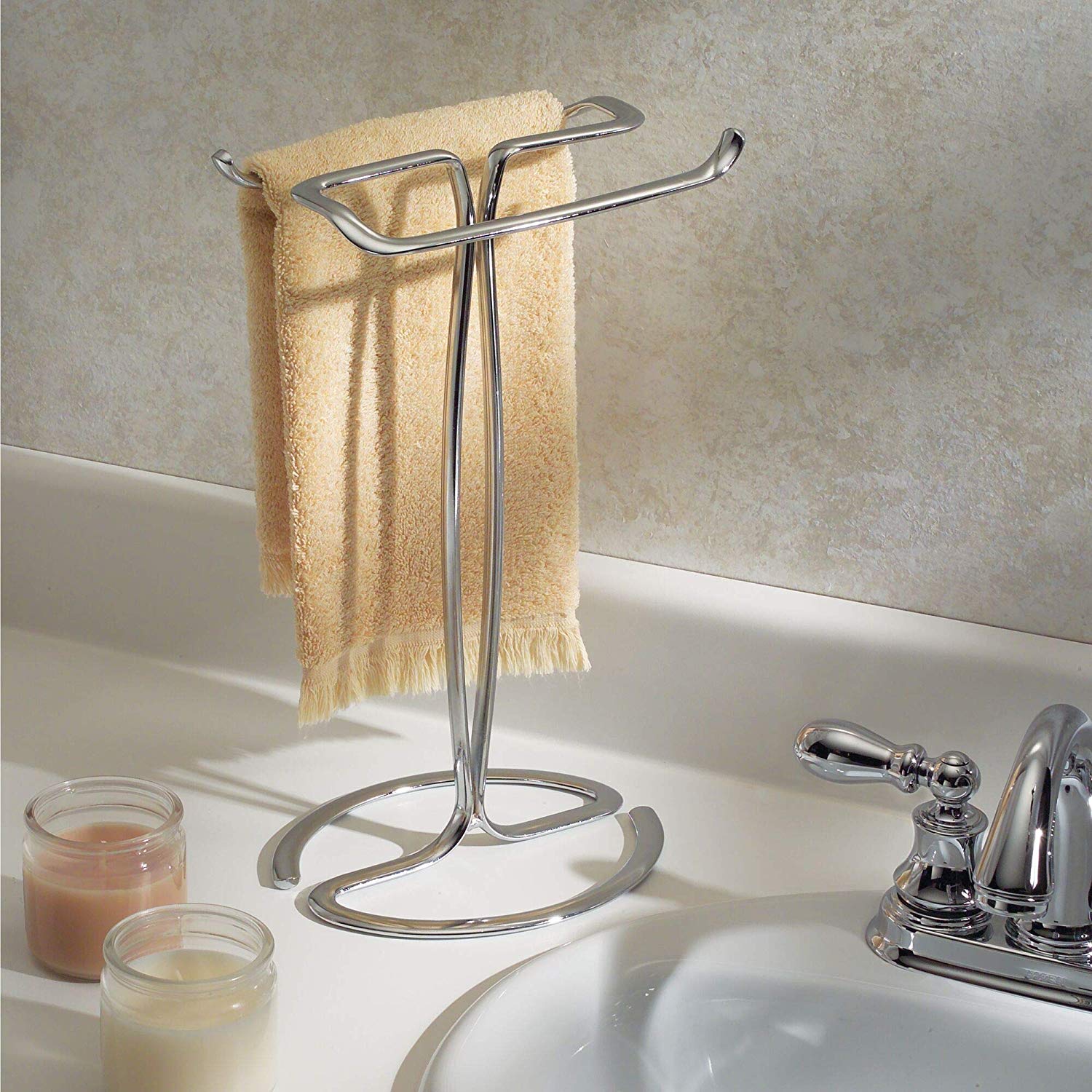 铬金属手毛巾架为主浴室,洗手盆,台面,厨房,持有 2 指尖