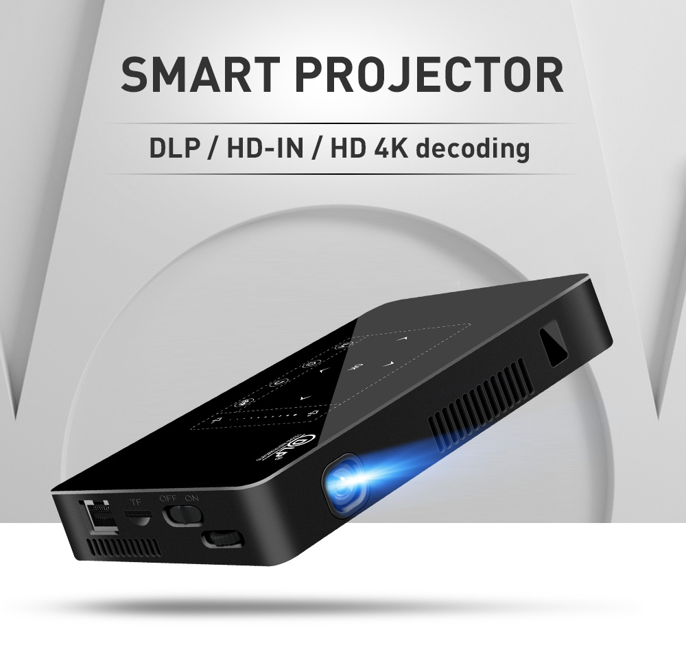 DLP P10 モバイルスマートプロジェクター Smart P10 DLP Projector - 150LM, Android 6.0, Portable