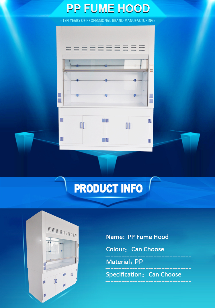 PP Laboratory Ventilation Cleaning Fume Extraction System Hood Equipment Fume Hood