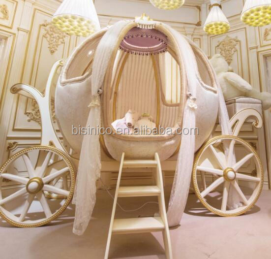 Bisini European Castle Bed Design Cinderella Pumpkin Coach Bed