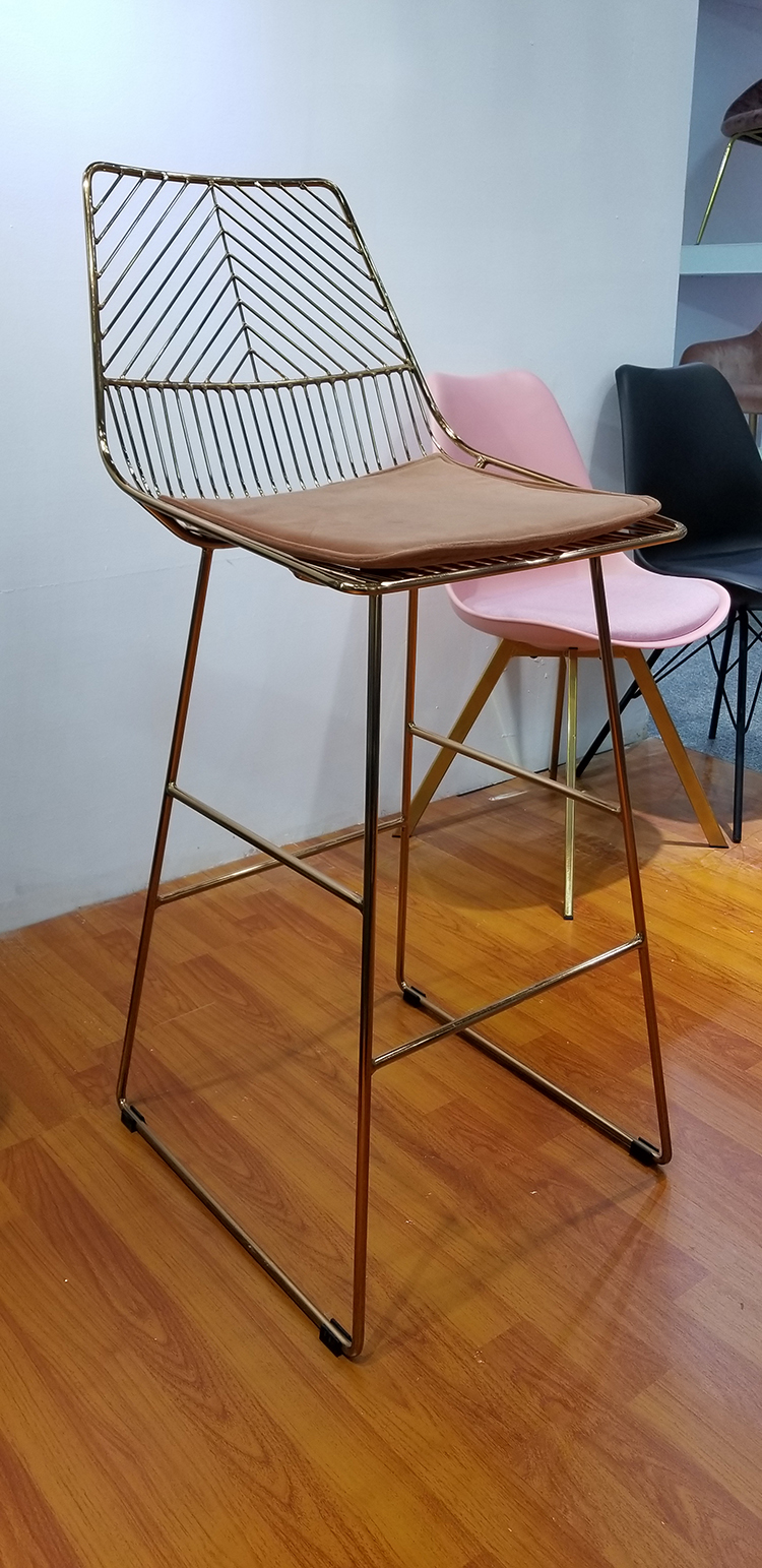 酒吧花园客厅休闲家具现代交叉背厨房钢吧凳凳工业加厚凳子吧椅