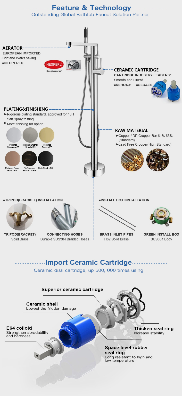 Free standing bathtub faucet brass freestand bathroom shower bathtub faucet set with shower and bath mixer taps