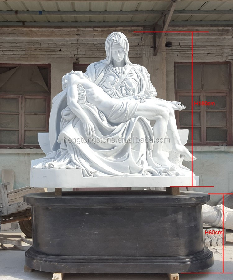 西洋の大理石のイエスとマリアの像-ミケランジェロのピエタの複製