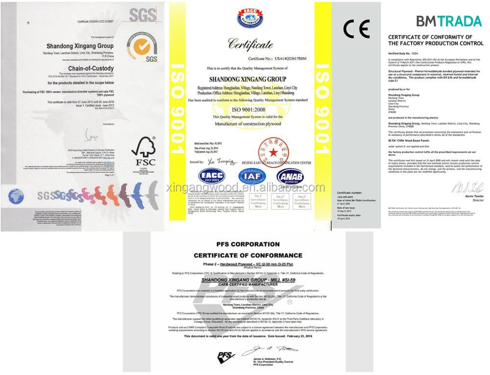 bintangor okoume melamine block board 18mm 17mm