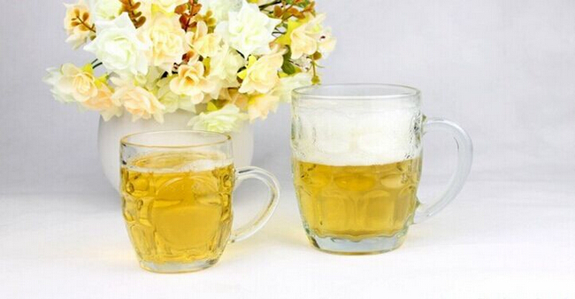 big capacity customized emboss design glass beer mug drinking glass mug