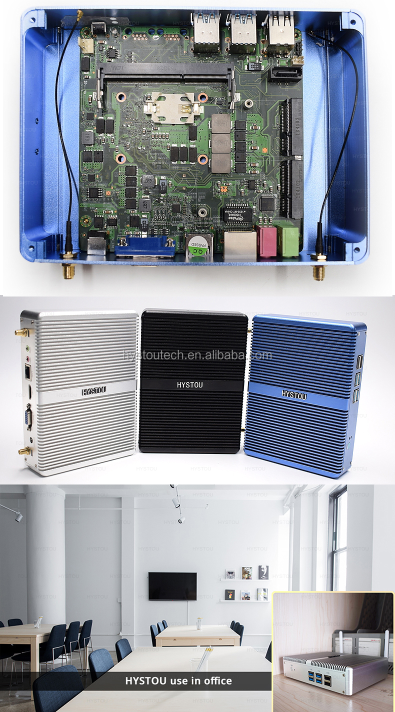 hystou win10 迷你超低功耗智能小型 x86 风扇 pc 批发 oem 奔腾 4405