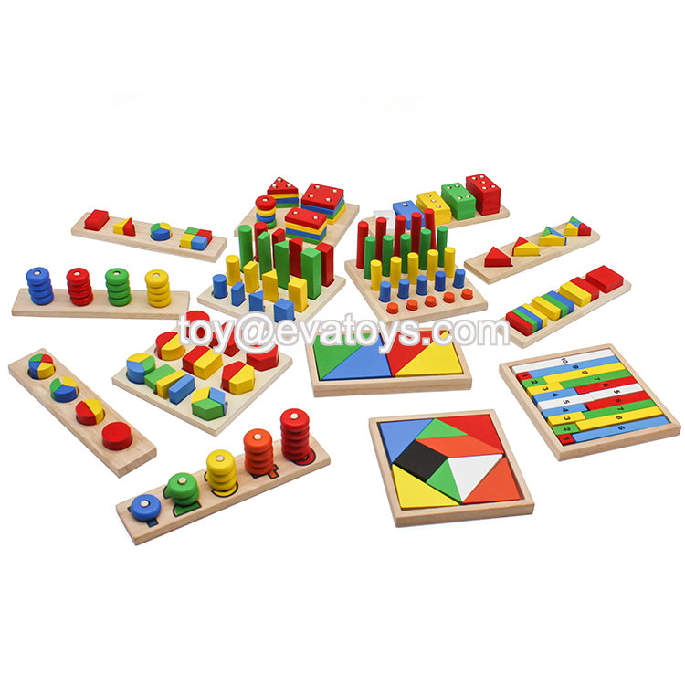 モンテッソーリ 教具 3歳以上の木製モンテッソーリ玩具14 PCSベビーティーチエイド