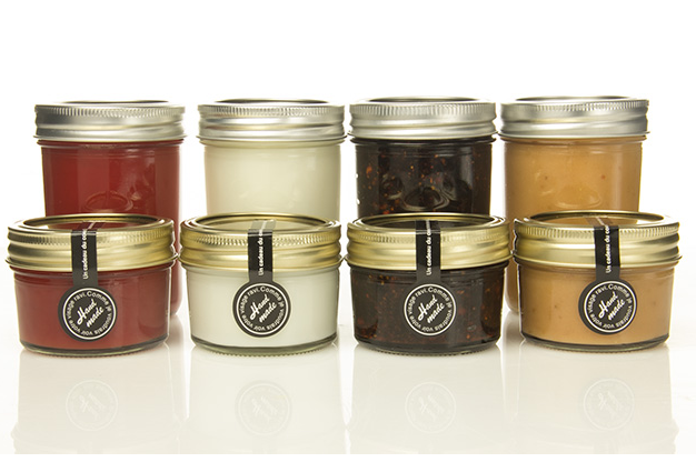 Haonai 120ml/250ml wide mouth glass jars and metal lids glass jar with silver/golden metal screw lid for storage