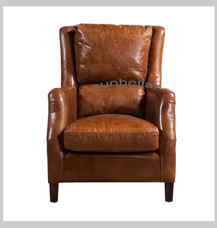 vintage leather wing back accent chair tufted tan leather reclining arm chair inspiration living room sofa chair for sale