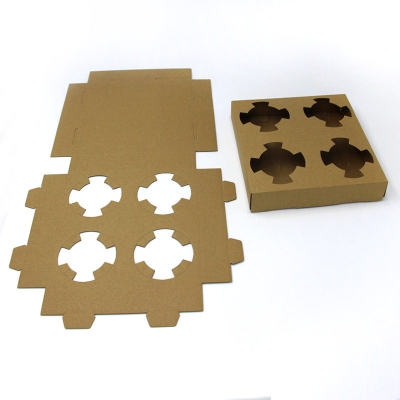 2 Cups 4 Cups Disposable Takeway Coffee Paper Cup Holder Tray