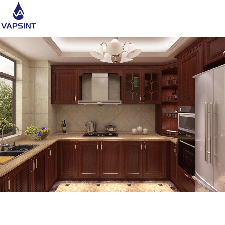 Foshan wholesale custom kitchen cabinet solid wood