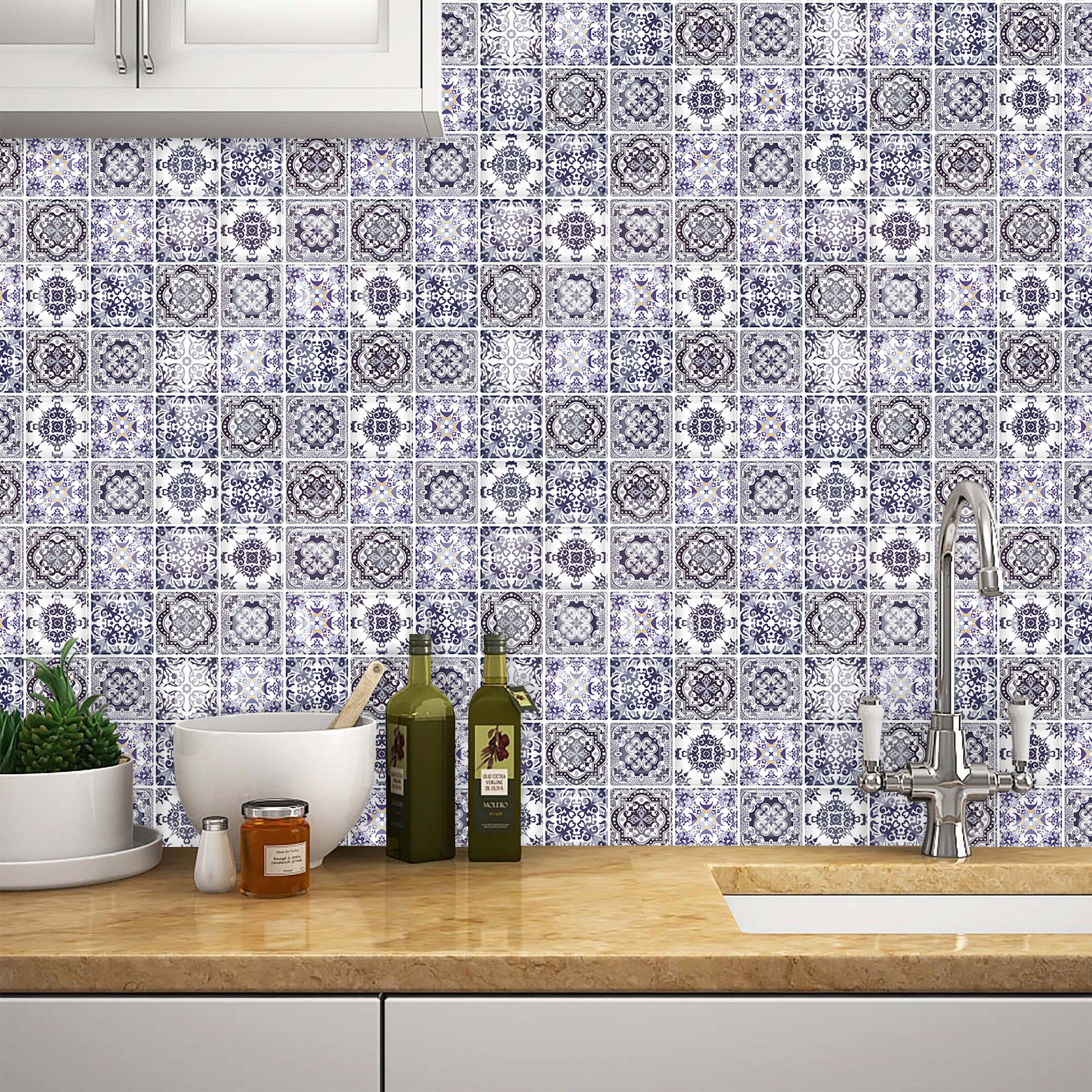 Spanish Assorted 10" x 10" PVC Peel and Stick Field Tile
