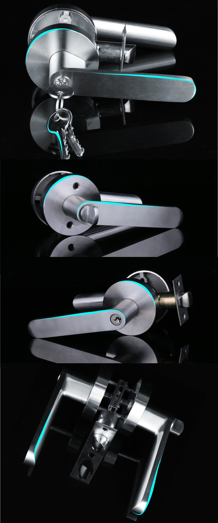 莫不锈钢三杆防火门专用门禁门锁门把手锁 - buy three-bar door lock