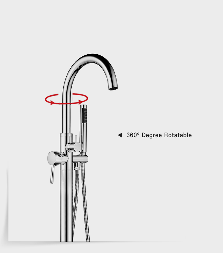 Free Standing Bathtub Filler Mixer Classic Faucet With Shower Freestanding Bath Tub Floor Fitting Brass Headset