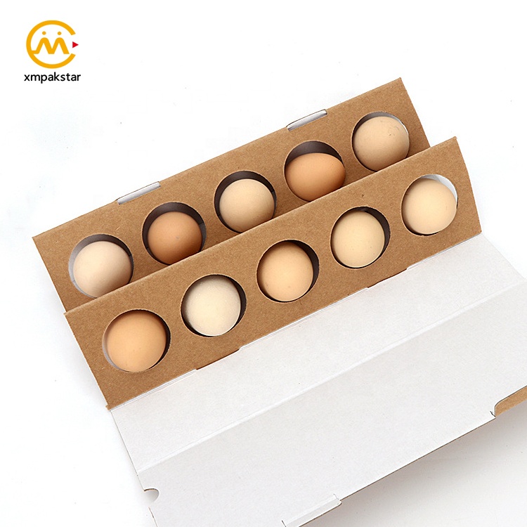 Custom eco friendly corrugated carton Kraft package recycled paper egg pack box