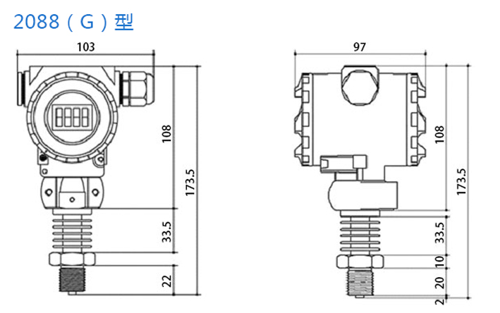Intelligent Liquid Pressure Sensor Transmitter IP65 4 - 20mA