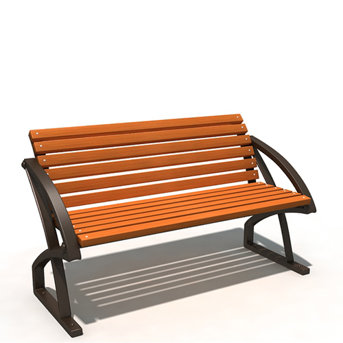 公园长凳bh19404露背木长凳户外实木木材