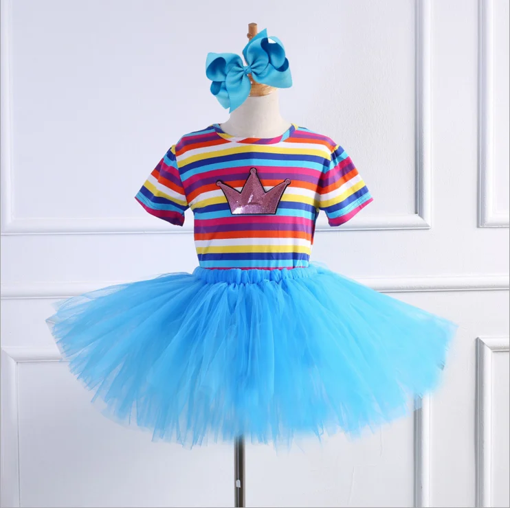 European American children clothing performance dance mesh tutu skirt children summer two-piece suit