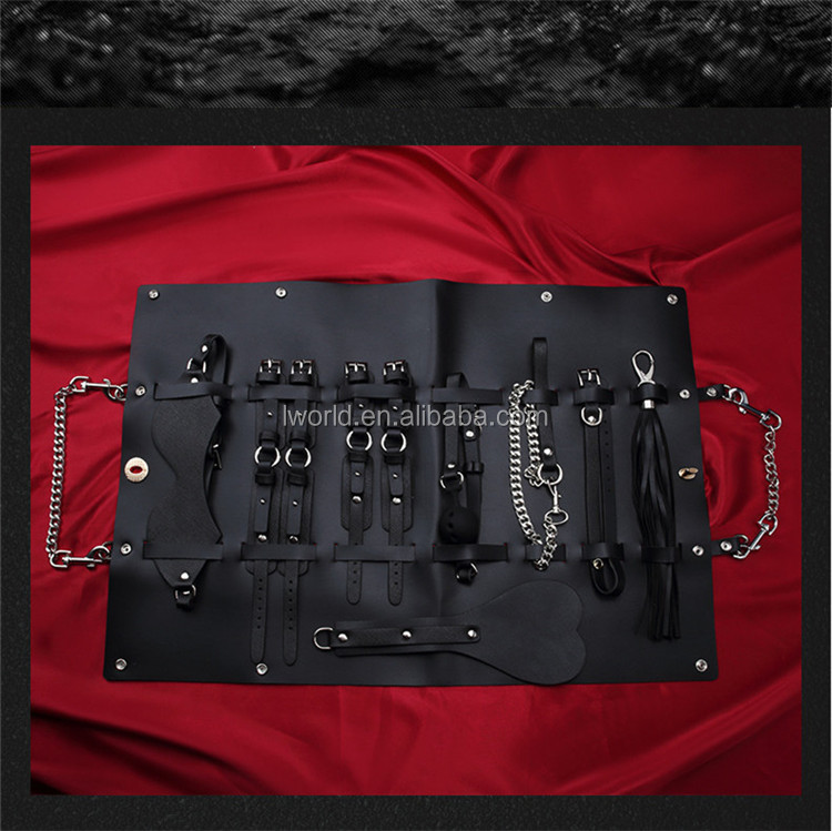 8 套豪华 pu bdsm 束缚成人游戏恋物癖约束性玩具与性感手铐嘴堵嘴领