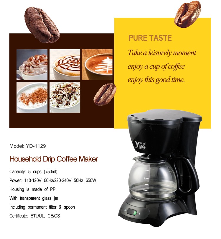 4-Cup Filter Coffee Machine - 600ml Capacity Drip Coffee Maker for Home &  Hotel Use, Reusable Filters, Wholesale Available
