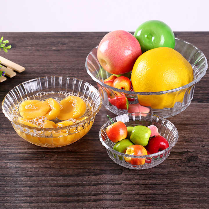 Haonai 400ml 4C assortment glass mixing bowl elegant fruit bowl glass salad bowl