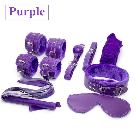 4 colors plush furry bondage-set bdsm fetish restraint sex slave bondage kit adult sex toys
