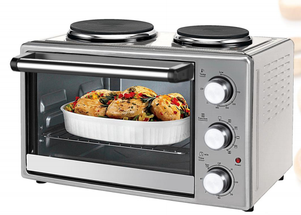 Smad Household 28L Electric Burner Mini Pizza Oven With Hotplate