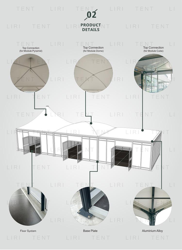 Hot Sale Movable Modular Commercial Dome Party Shop Tent from Liri Tent