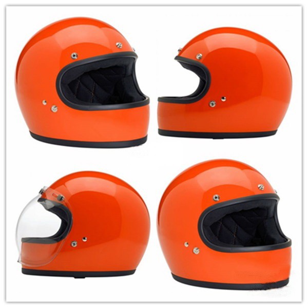 motorcycle full face helmet in fiber glass vintage  type