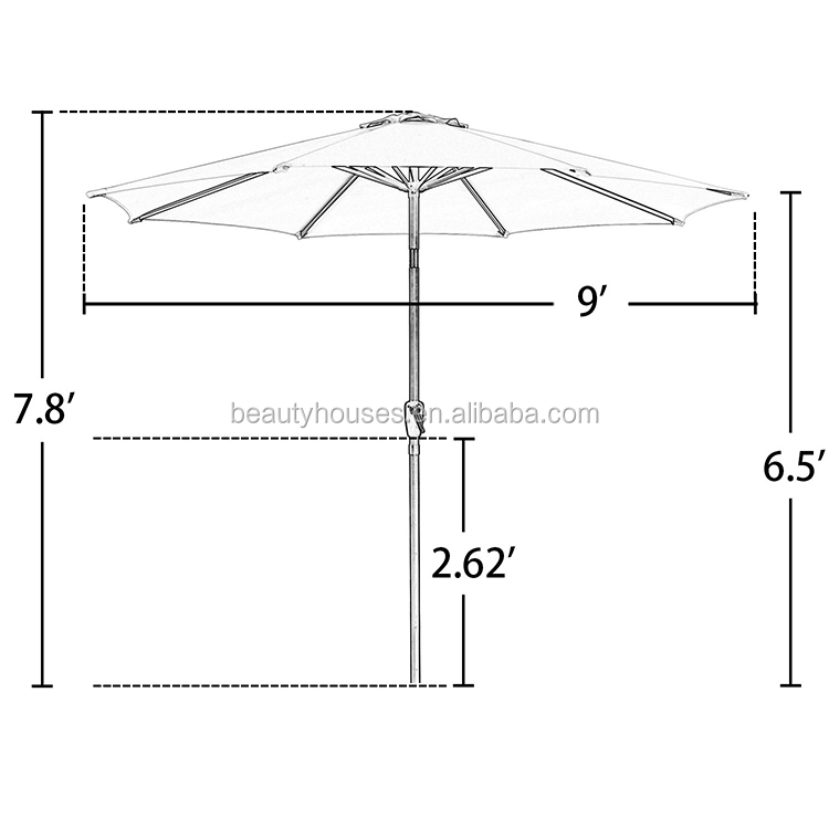 9ft umbrella tilt mechanism for patio umbrella