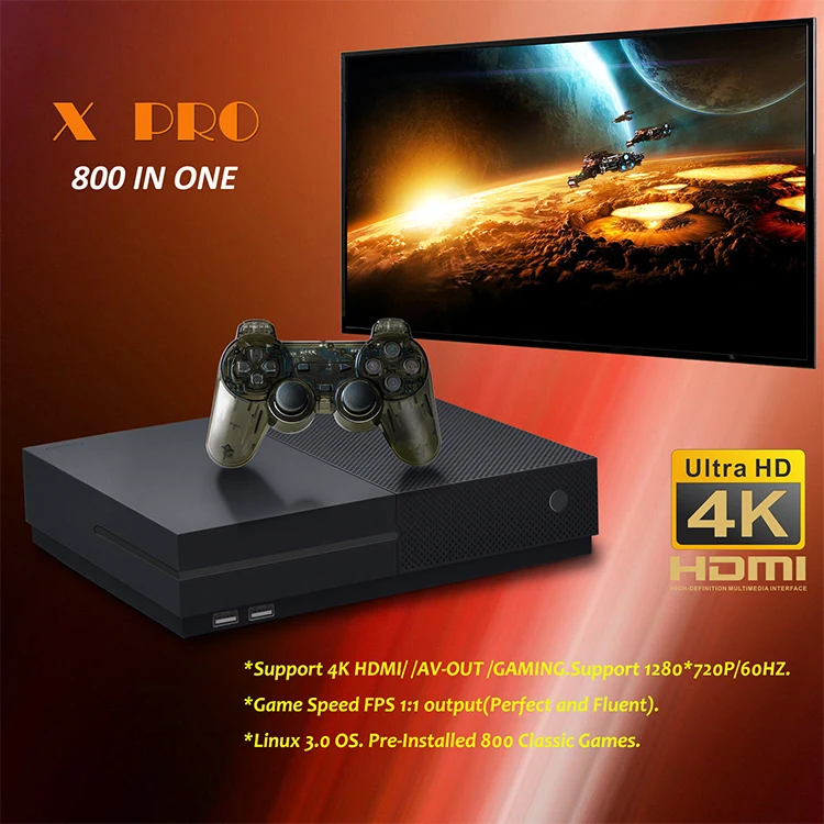 64 Bit TV Video Game Player X Pro Game Console with 800 Built-in Games
